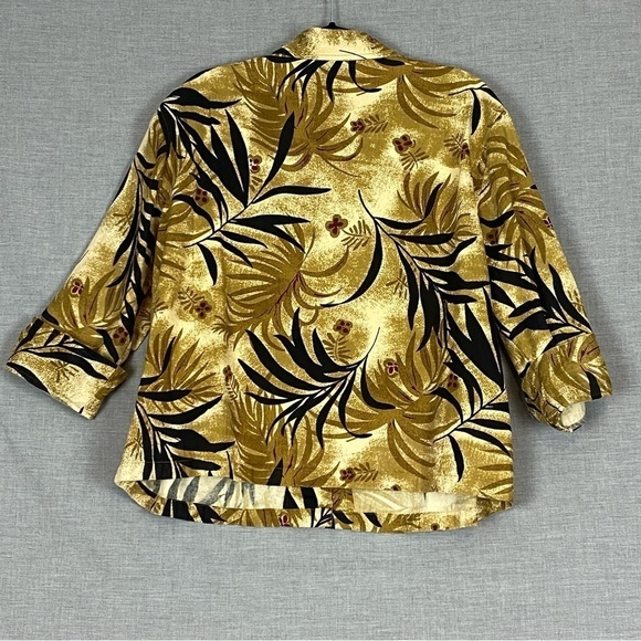 Life Style Shirt / Jacket Sz 2X Floral Jungle Heavy Denim Cotton - Picture 2 of 11